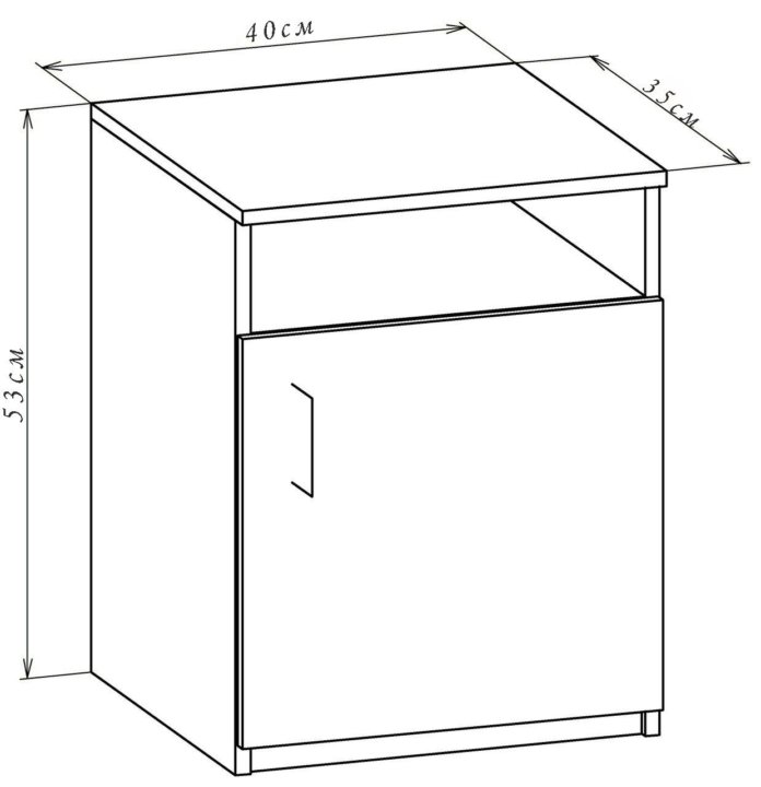 Тумбочки размеры: Высота прикроватной тумбочки в спальню: стандартные .