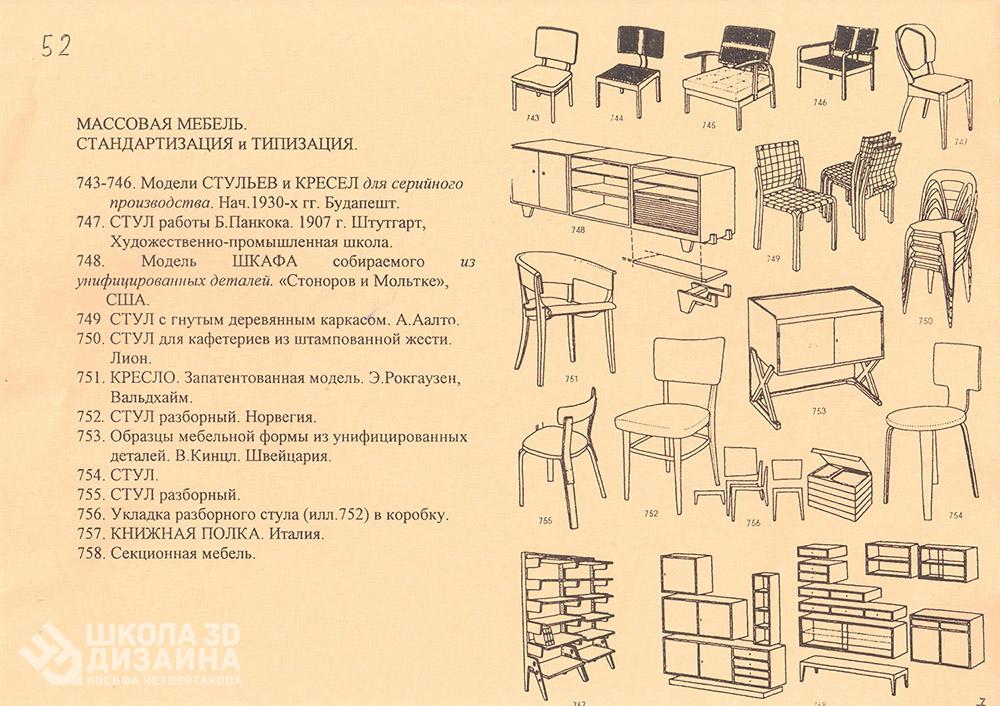 Массовая мебель - стандартизация и типизация