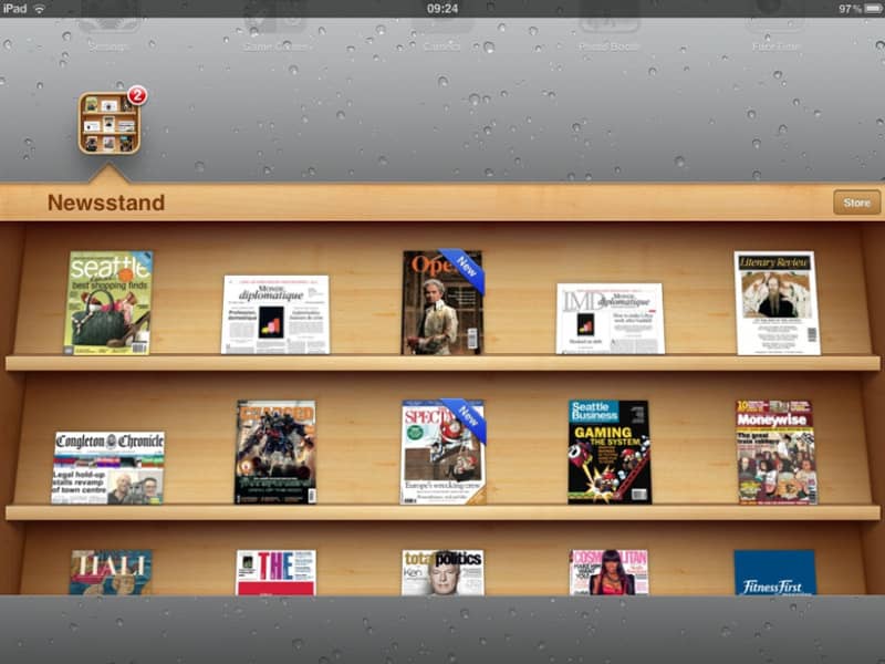 Скриншот приложения «Newsstand» из iOS 6