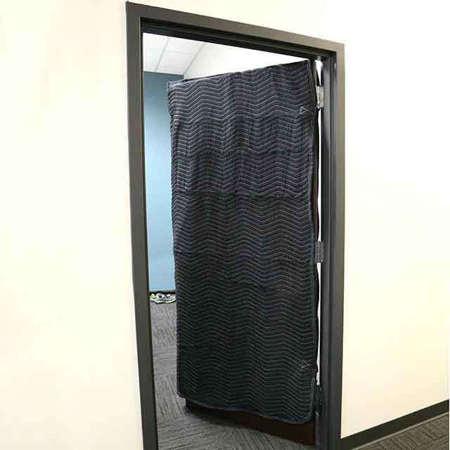 soundproof blankets on door