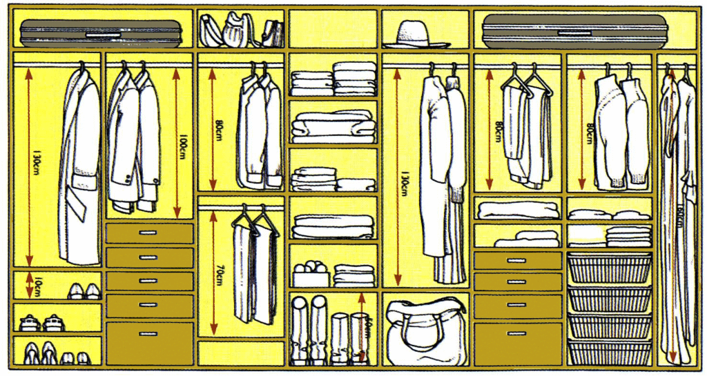 Вариант внутреннего наполнения шкафа-купе