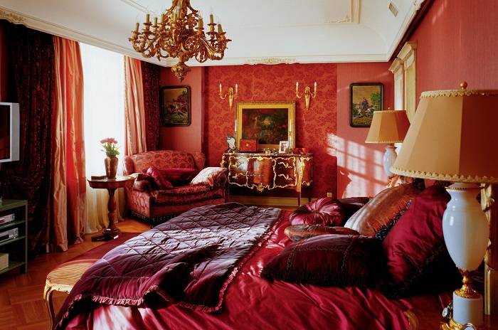 красная спальня дизайн фото, фото 4