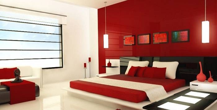 дизайн красной спальни, фото 24