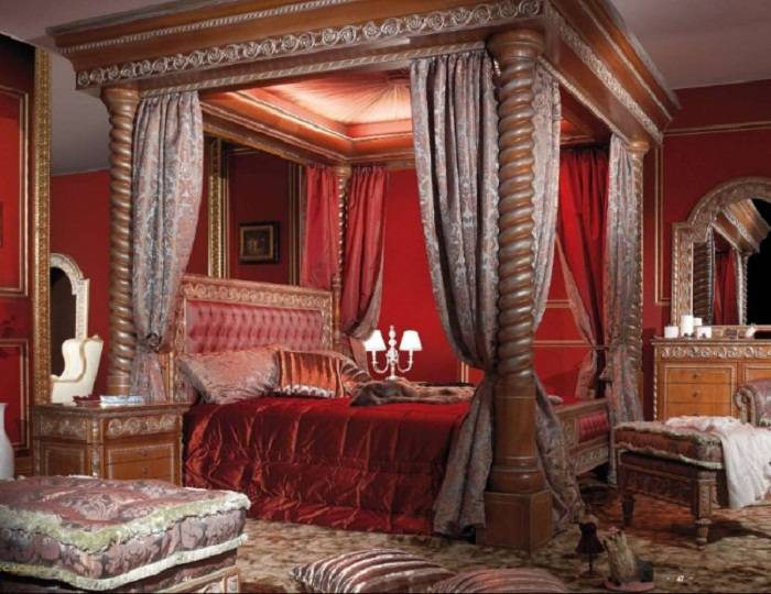 спальня в красном цвете дизайн фото, фото 5