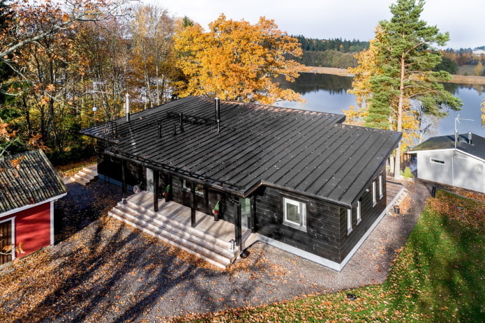 отделка крыши дома в скандинавской стилистике