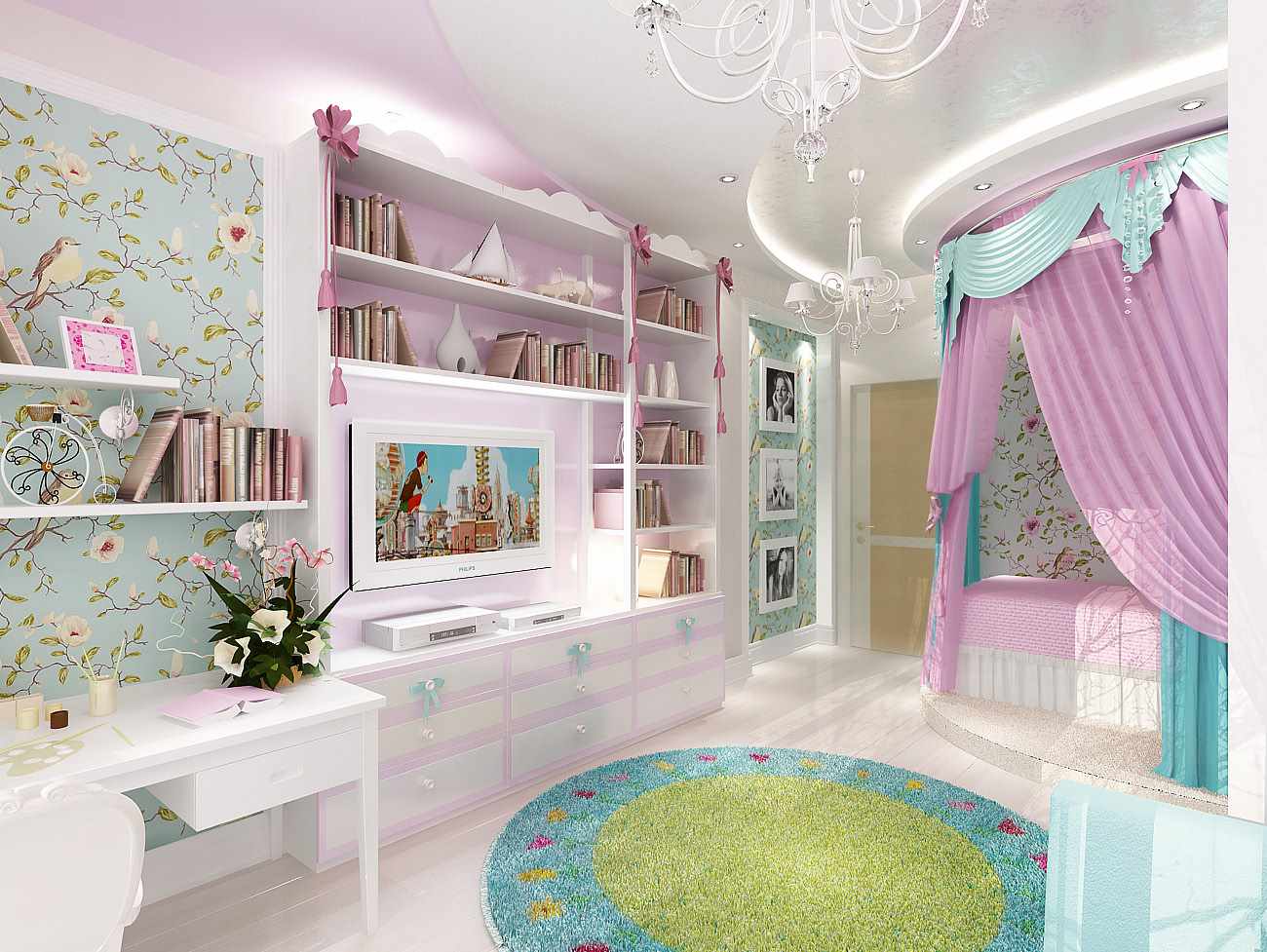 пример яркого стиля детской комнаты