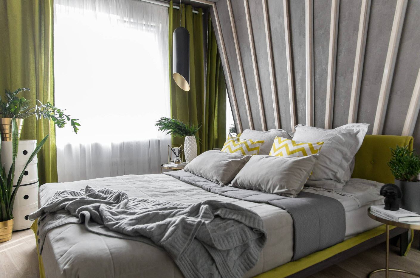 спальня в скандинавском стиле зеленая фото