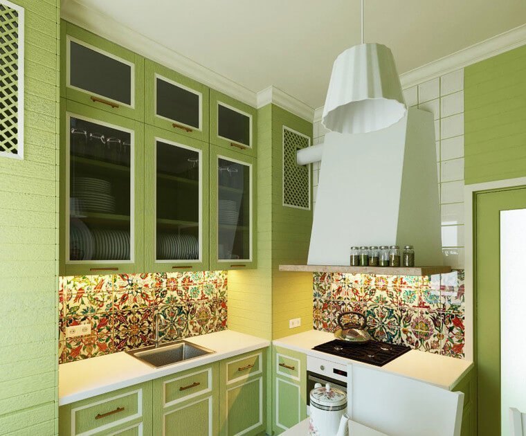 Кухня без окна в квартире дизайн фото
