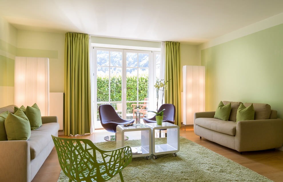 гостиная комната в зелёном цвете фото дизайна