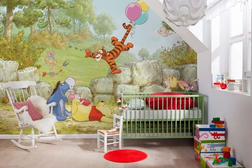 Детская комната с 3d фотообоями на акцентной стене