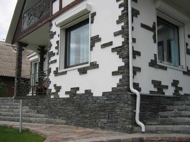 облицовка фасада дома камнем