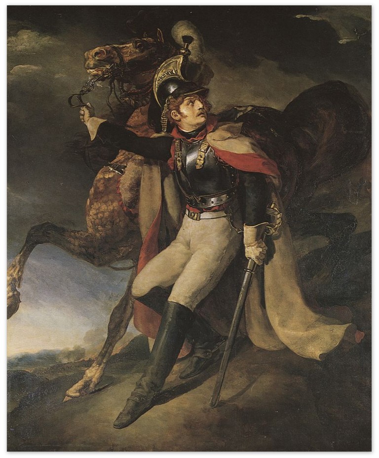 Раненый кирасир, покидающий поле боя - Теодор Жерико (1814. Париж, Лувр)