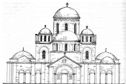 Десятинная церковь. Реконструкция Н. В. Холостенко