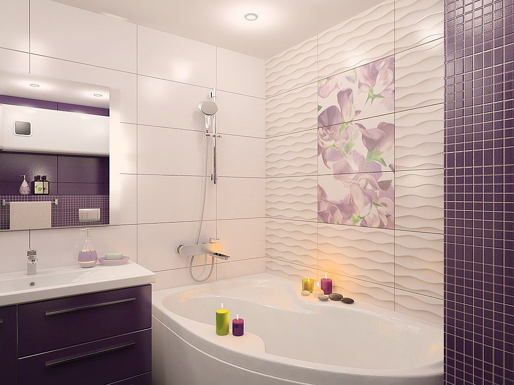 Ванная комната в розовом цвете дизайн