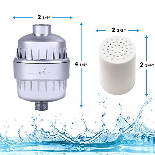 Universal Shower Filter and Water Softner - High Output Shower Water Filter, Hard Water Treatment, Chlorine & Other Harsh Chemicals - Includes Replaceable Multi-Stage Filter Cartridge - Chrome