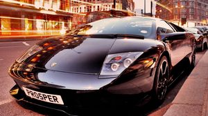Превью обои черный, авто, стиль, комфорт, спорт, lamborghini murcielago