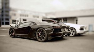 Превью обои черный, стильный, авто, ламборджини