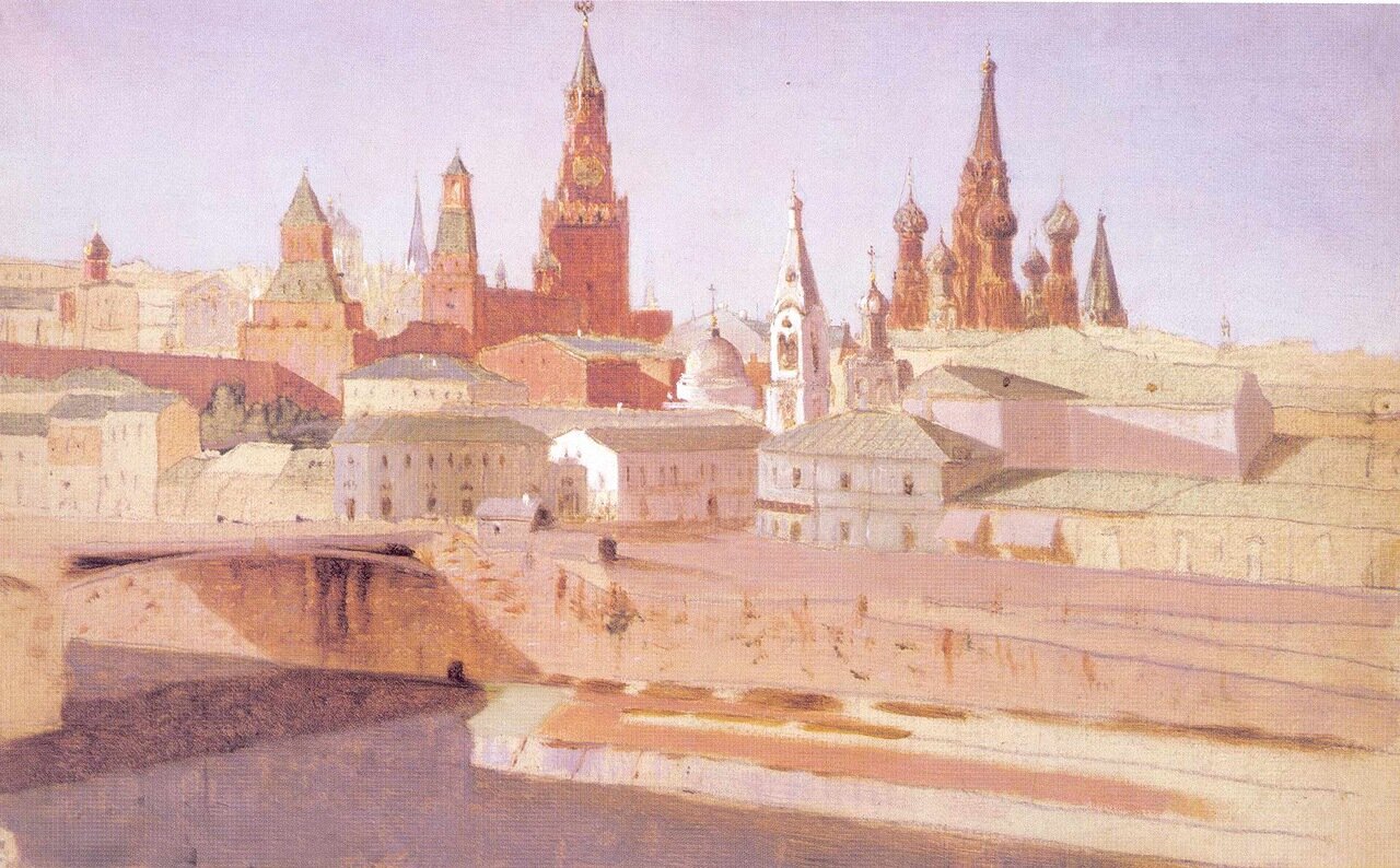 Куинджи Архип Иванович. Москва. Вид на Москворецкий мост, Кремль и храм Василия Блаженного.