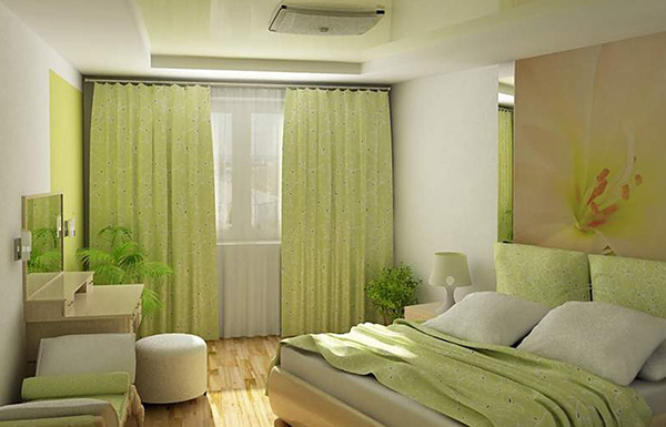 Зеленый цвет в спальне
