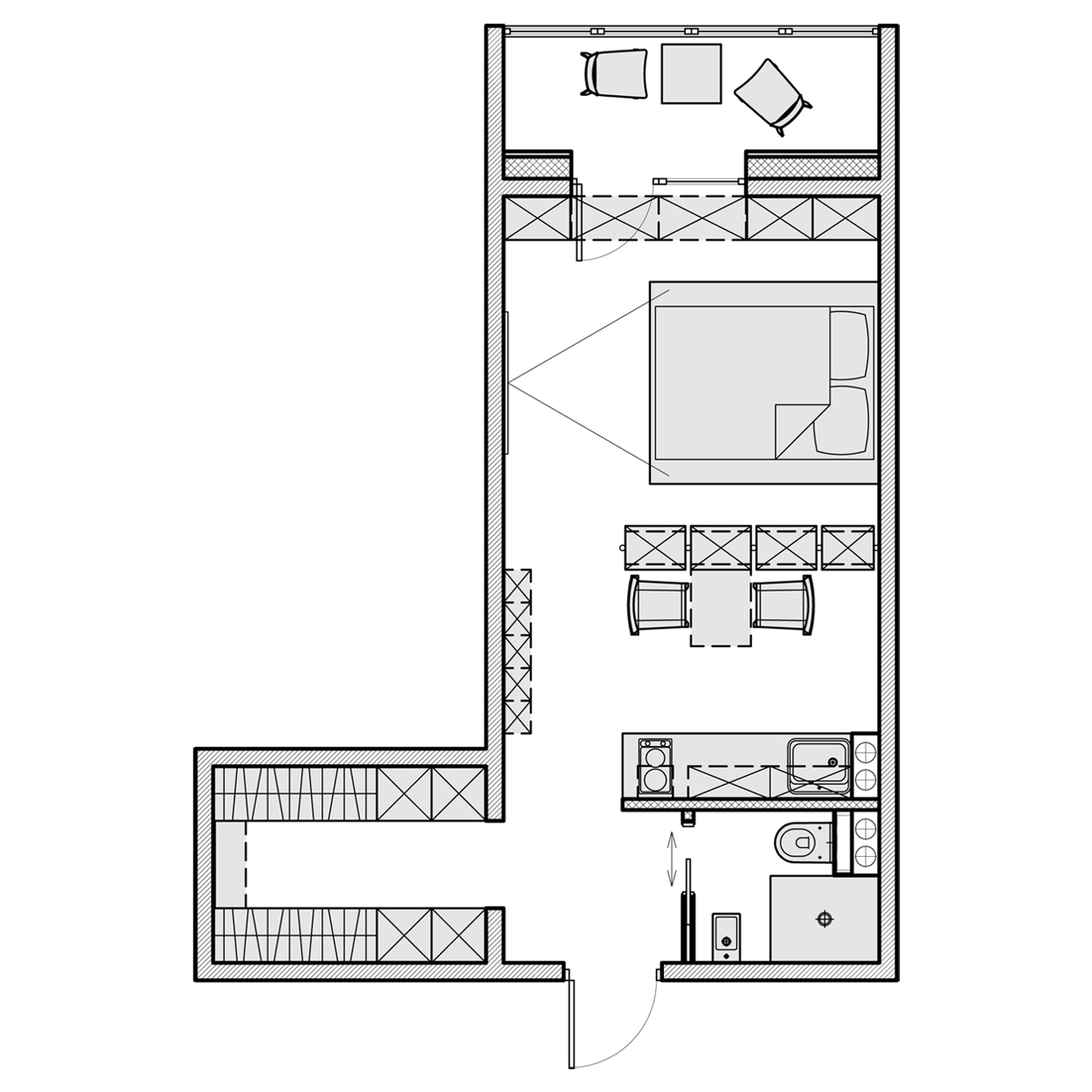 Планировка маленькой квартиры-студии