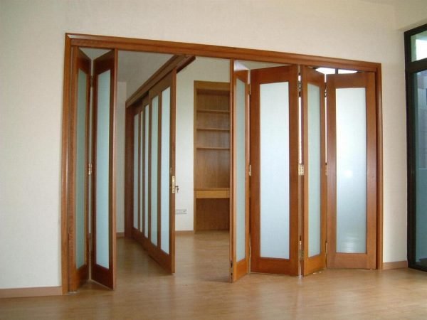 Пример двери-гармошки для жилого помещения