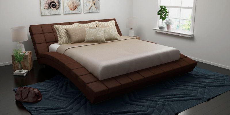 Мягкая кровать с изогнутым каркасом