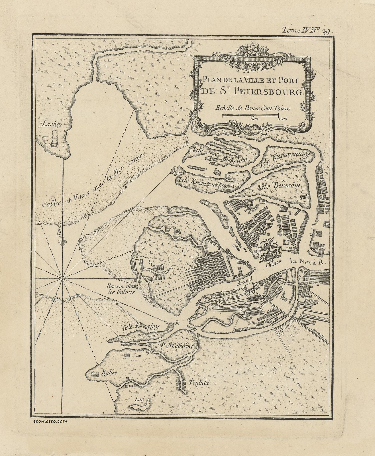 1764. План города и порта Санкт-Петербурга Жака-Николаса Беллина