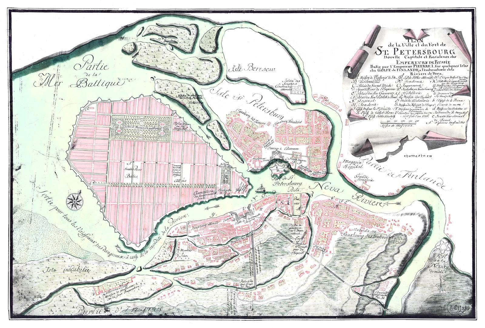 1727. План города и Форта Санкт-Петербурга
