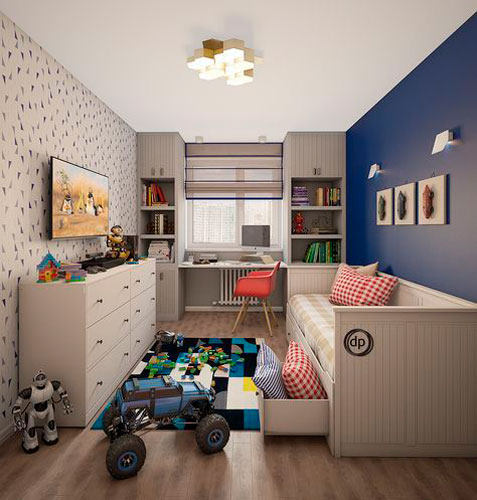 расположение мебели в комнате ребенка 1