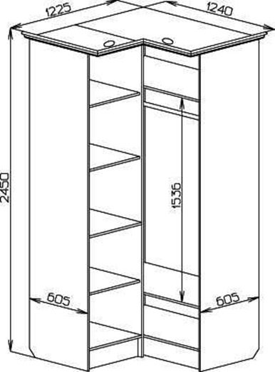 Небольшой угловой шкаф