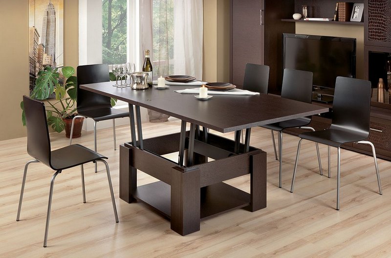 Размеры обеденных столов разных форм, советы по выбору мебели