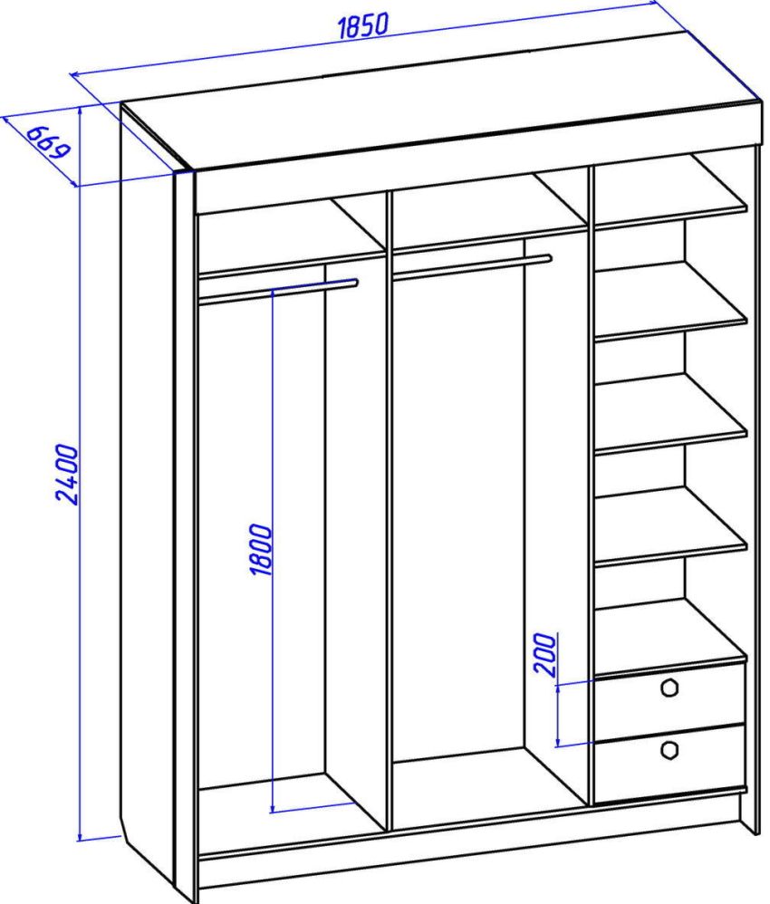 Размеры шкафов купе – варианты внутреннего наполнения в прихожей модели .