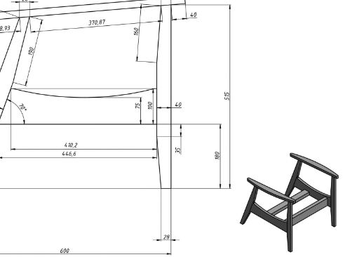 чертеж кресла