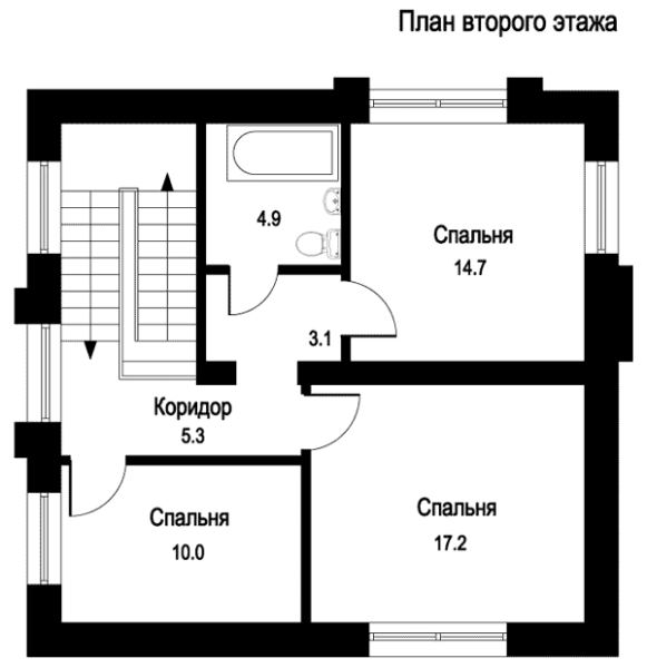 Лист из проекта дома – план второго этажа Лист из проекта дома – план второго этажа