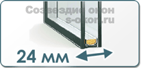 Однокамерный стеклопакет 24 мм