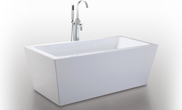 HelixBath Centaur Freestanding Acrylic Modern Bath Tub 67" White