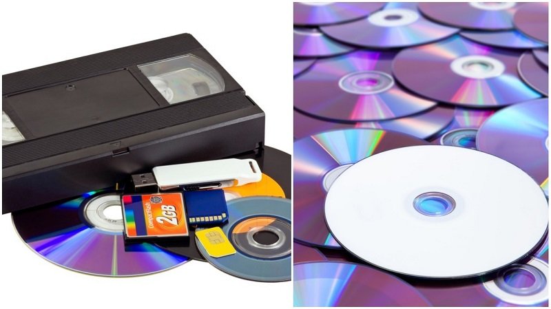 диски и видеокассеты