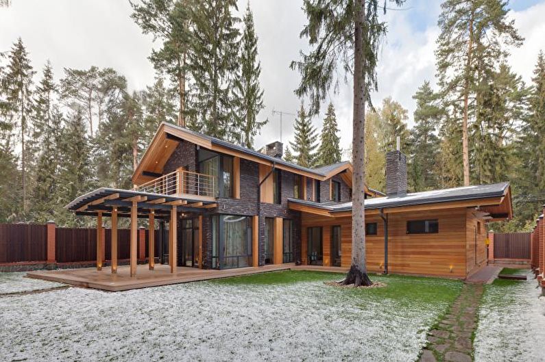 Деревянный загородный дом в скандинавском стиле - фото