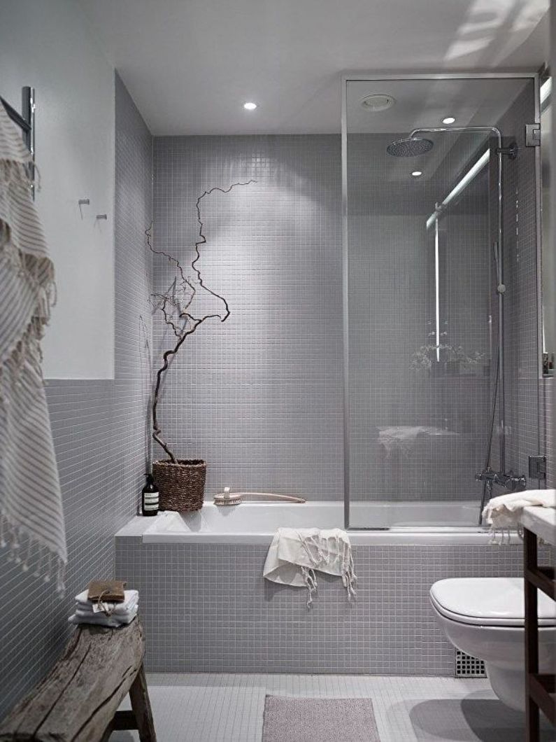 Серый цвет в интерьере ванной комнаты