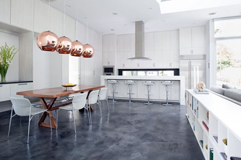 Белая кухня в стиле хай-тек - Дизайн интерьера