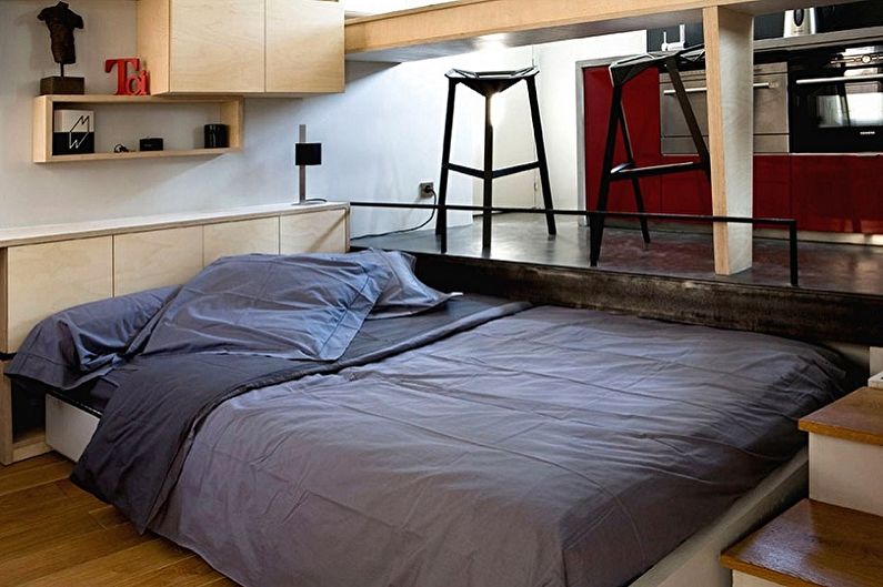 Виды двуспальных кроватей по типу конструкции - Двуспальная кровать-подиум