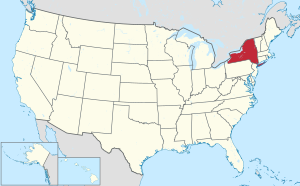 Штат Штат Нью-Йорк на карте США