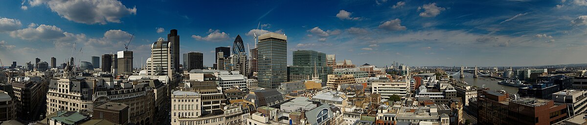 Панорама Лондона с вершины Монумента