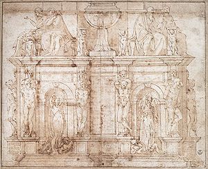 Michelangelo Second design for wall tomb for Julius II.jpg