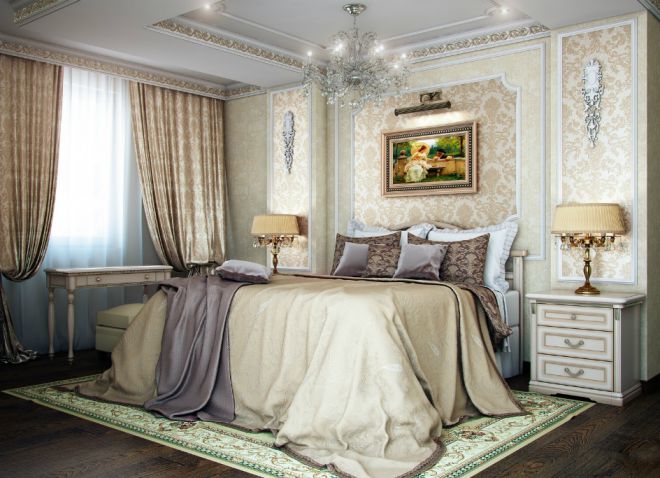 классический французский стиль в интерьере спальни 