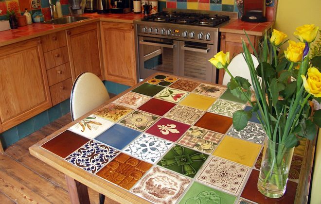 кухонный стол куремическая плитка
