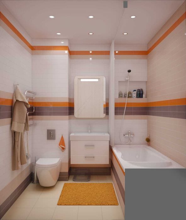 вариант современного стиля ванной комнаты 2.5 кв.м