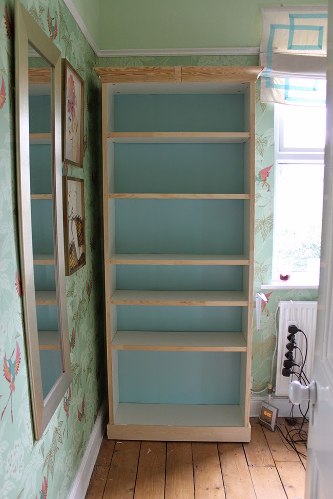 Dressing Room Mini-Makeover: My Ikea Billy Bookcase Hack! Update your basic Ikea Billy bookcase with my cheap and easy hack